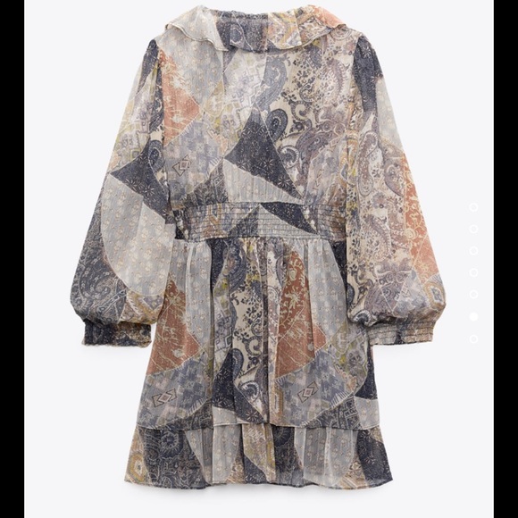 ZARA RUFFLED PRINTED DRESS . SIZE XS. LIKE NEW - Picture 5 of 5